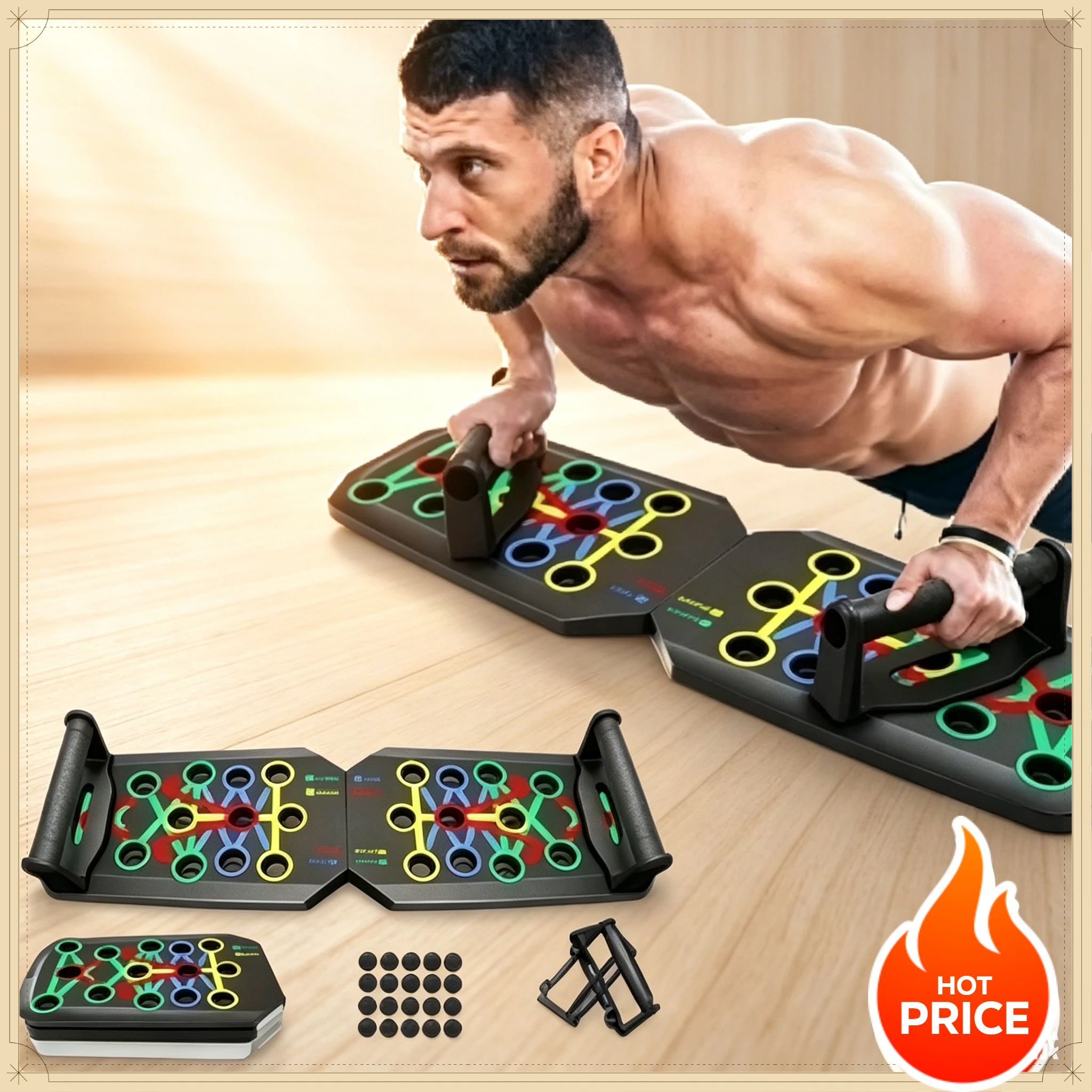 อุปกรณ์ฝึกกล้ามเนื้อแบบพับได้ส - Push Up Board Foldable Multi Function บทวิจารณ์และราคา