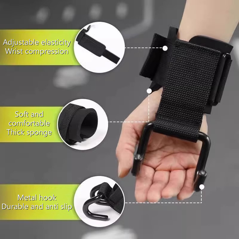 【F】2 ชิ้น ตะขอสำหรับยกน้ำหนัก  - Wrist Wraps Weightlifting Support บทวิจารณ์และราคา