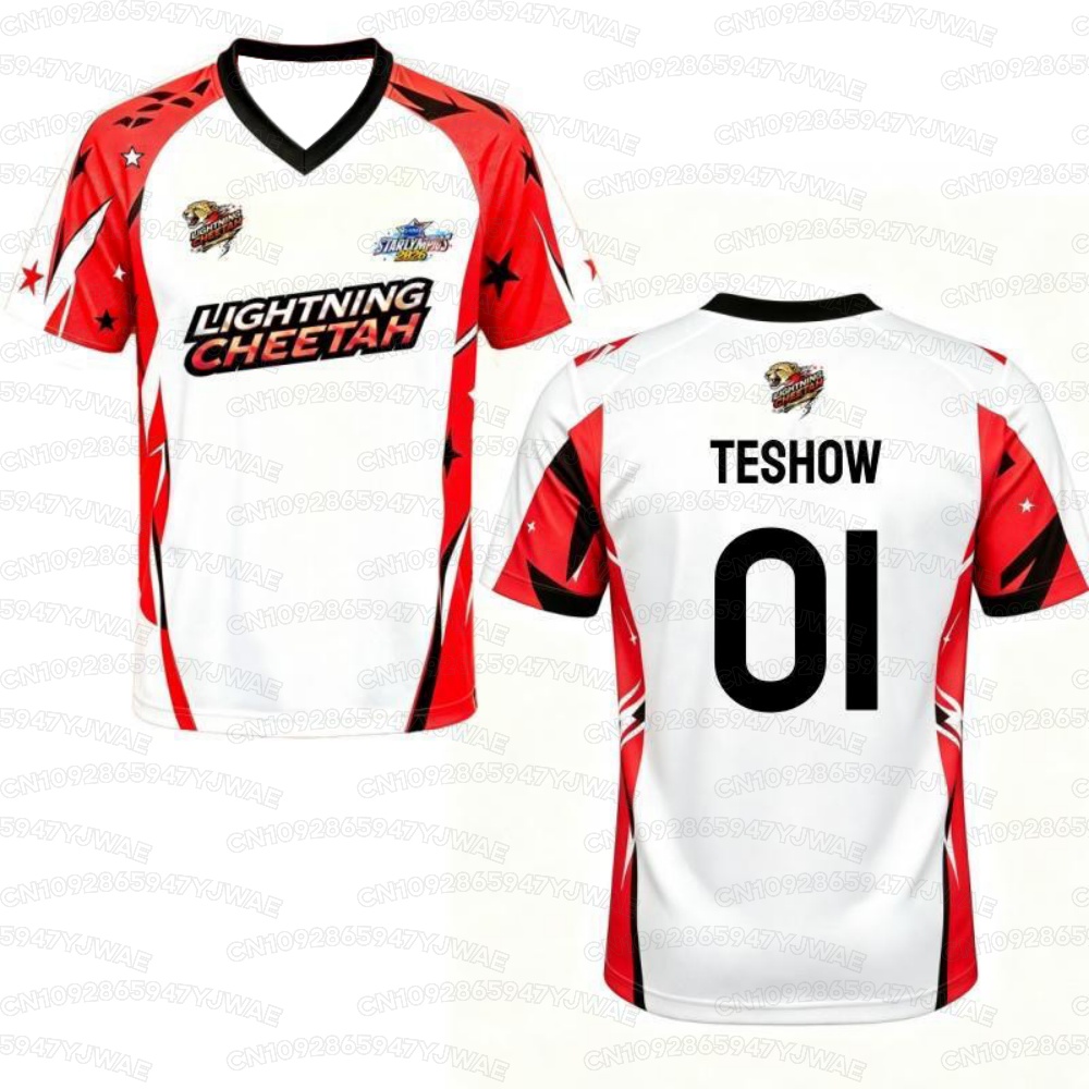 เสื้อยืดทีมแดงทีมฟ้าแขนสั้นพิม - Team Sports บทวิจารณ์และราคา